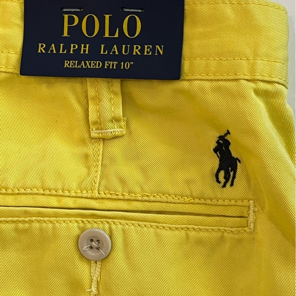 NWT Men’s Yellow Polo Ralph Lauren Relaxed Fit 10” Shorts - Picture 6 of 8